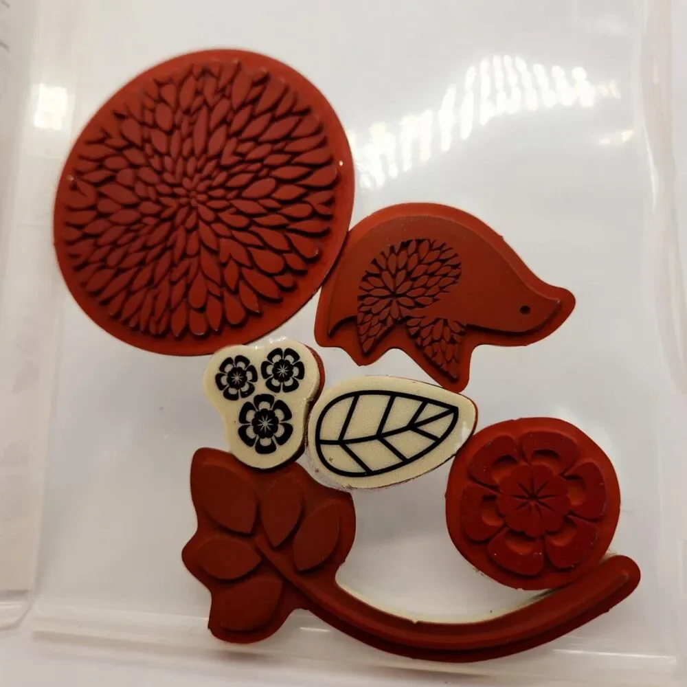 Stampin Up Betsy's Blossoms Cling Stamp Set Unmounted Flower Bird Cardmaking